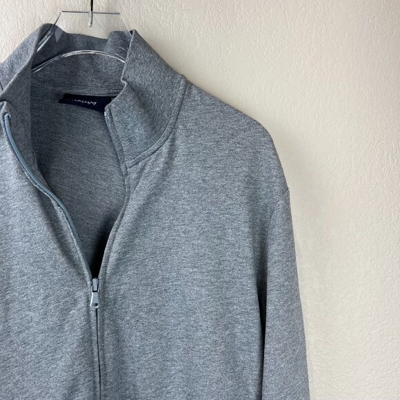 Armani Jeans Womens Full Zip Jacket Mock Neck Gray Long‎ Sleeve Size Large Logo - Picture 4 of 15